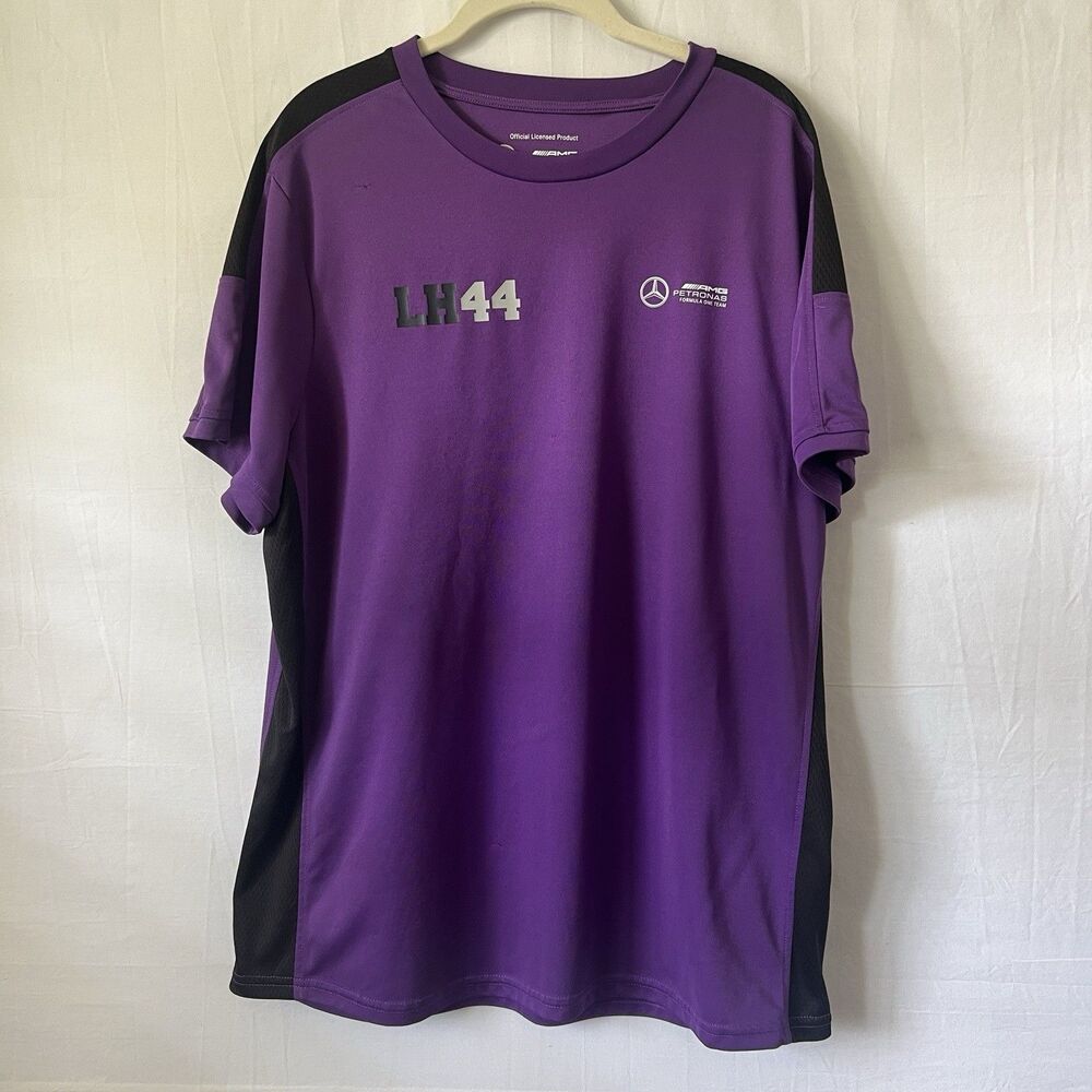 FORMULA ONE F1 44 LEWIS HAMILTON AMG MERCEDES F1 TEAM T-SHIRT PURPLE SIZE XL